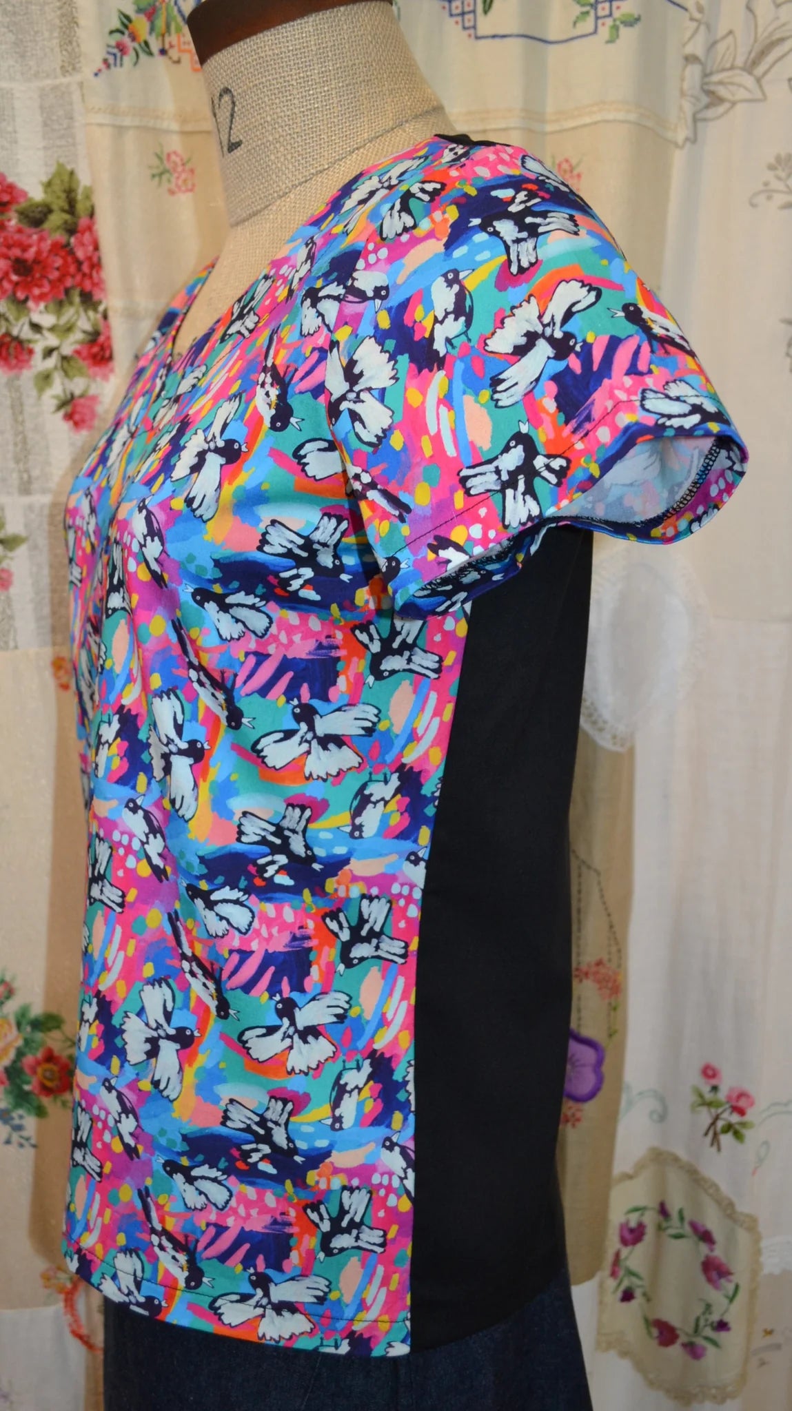 Women's Handmade V Top - Magpies **ON SALE**