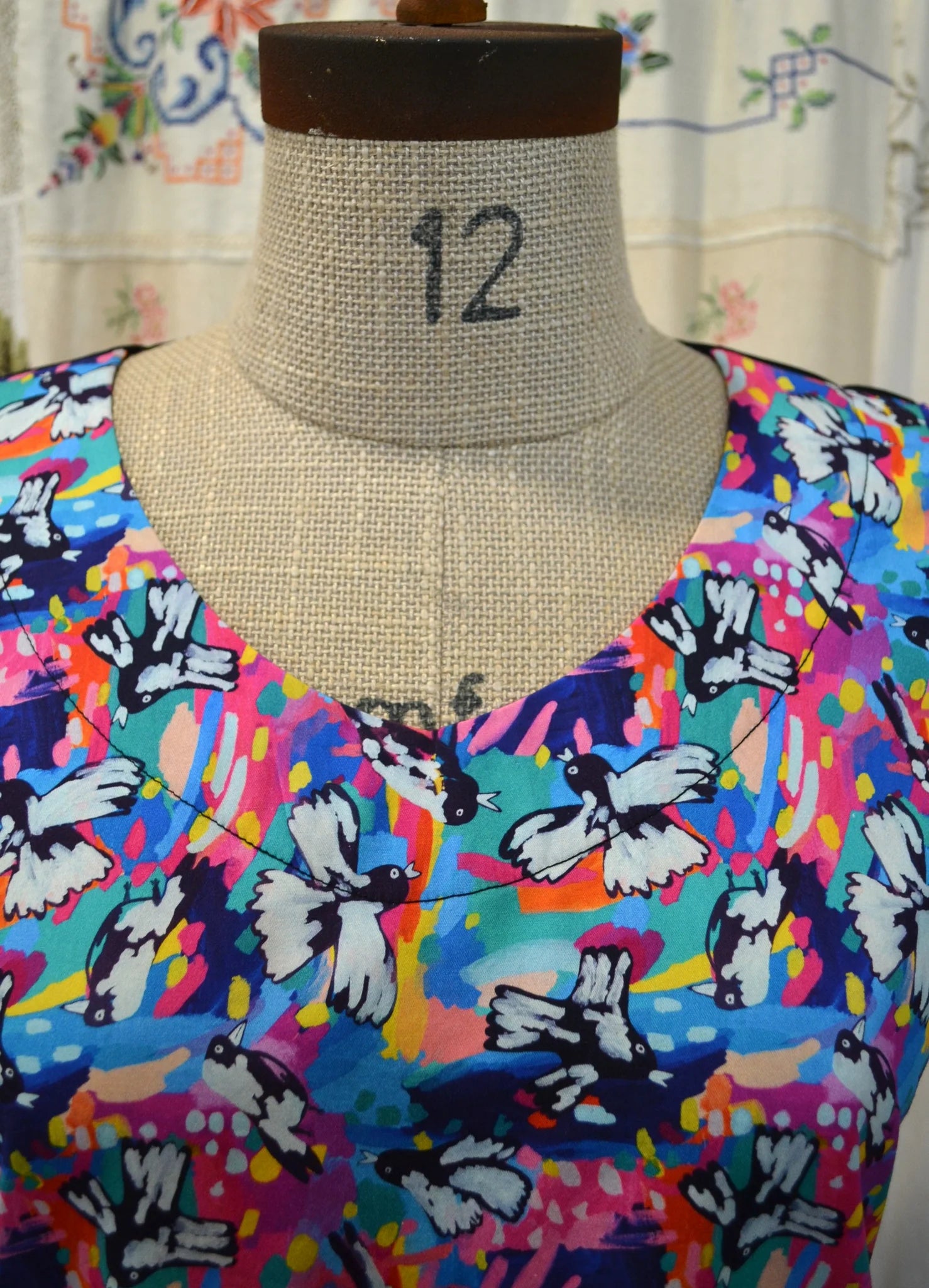 Women's Handmade V Top - Magpies **ON SALE**