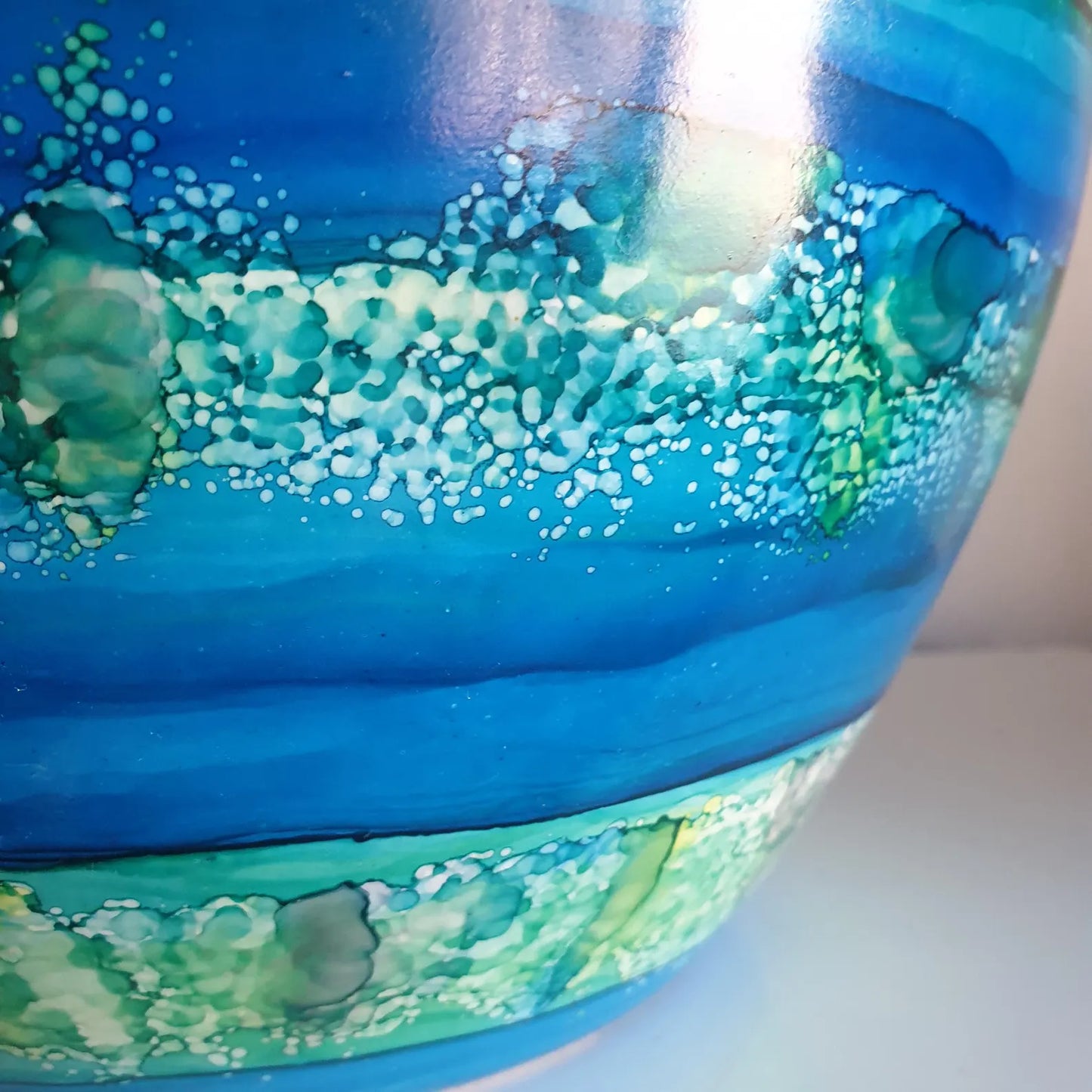 Alcohol Ink Extra Large Planter Pot - Mangrove
