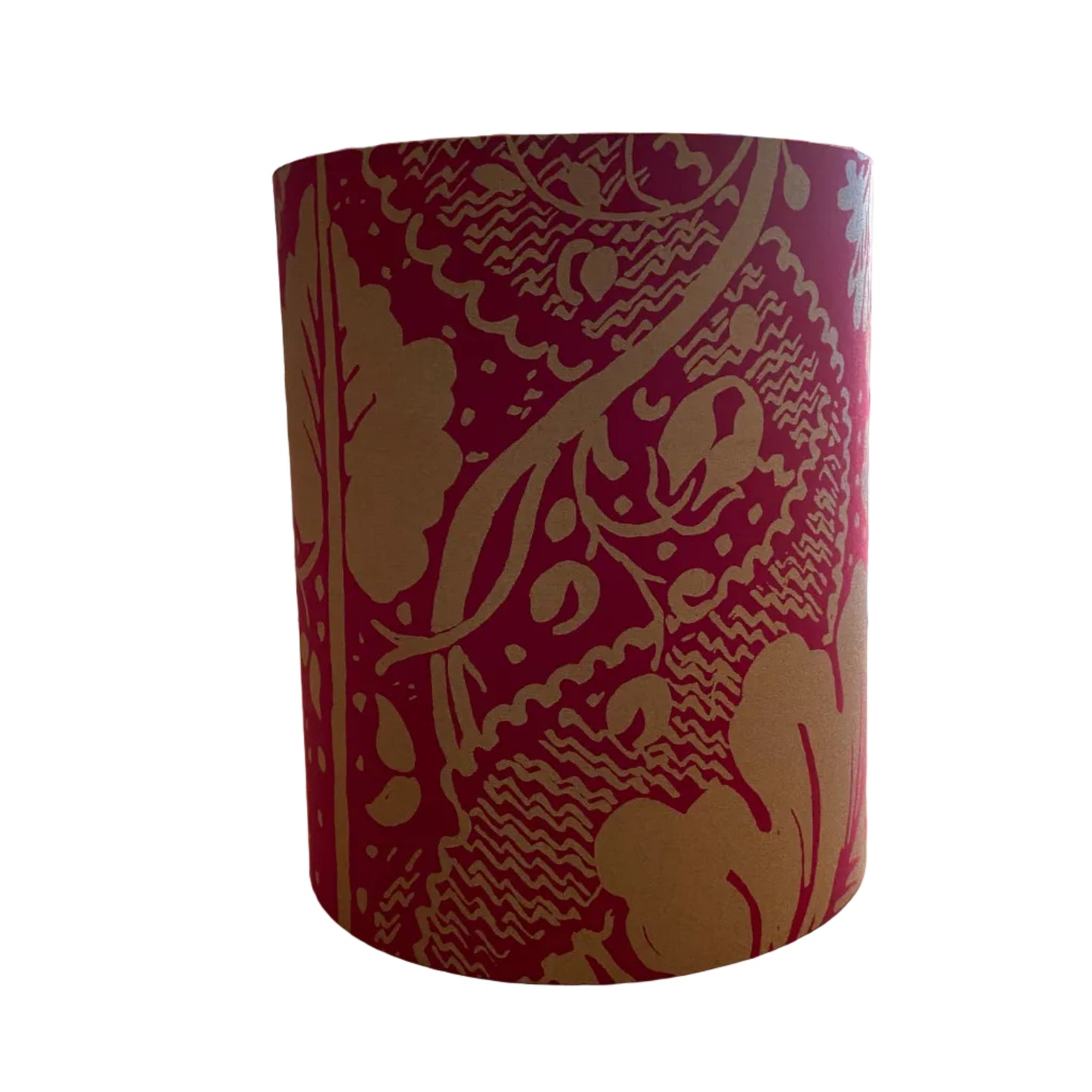 Iridescent Fluted Ceramic Table Lamp with Marimekko Fangdango Shade