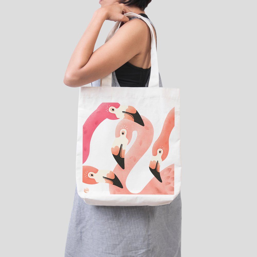 Tote Bag - Flamingos ** ON SALE **