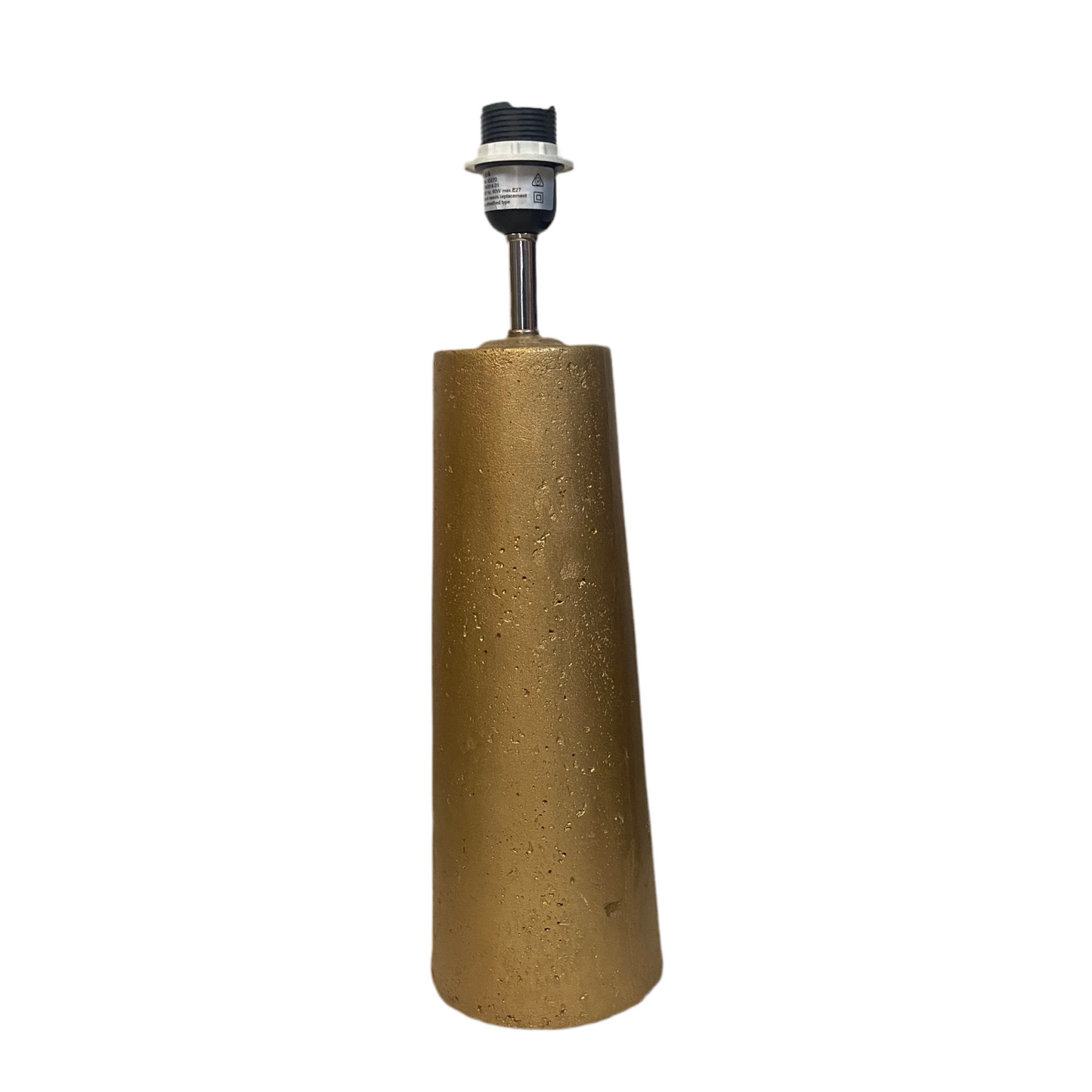 Gold Concrete Pillar Table Lamp with Vintage Lacework Shade (pair available)