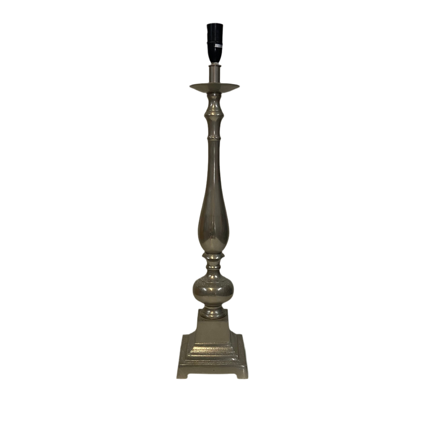 Ornate Pewter Finished Table Lamp with Prickly Pear on Orange Shade