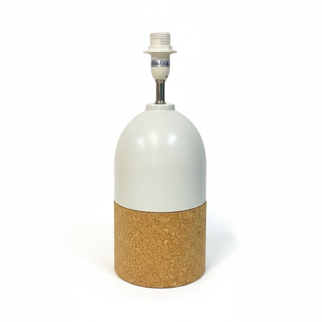 table lamp with cork bases on a white background