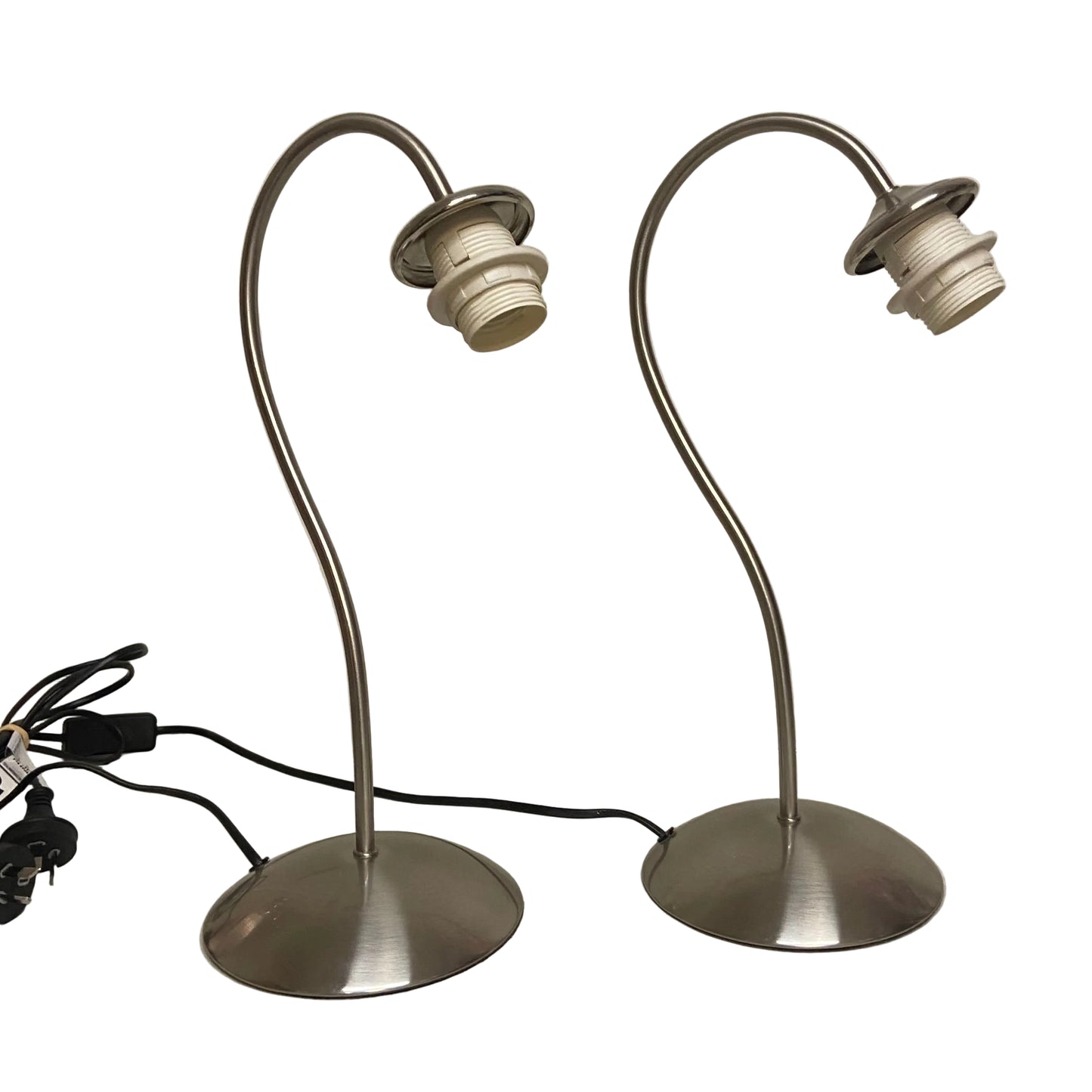 Lamp Base Only - Chrome Goose Neck Table Lamps (pair available)