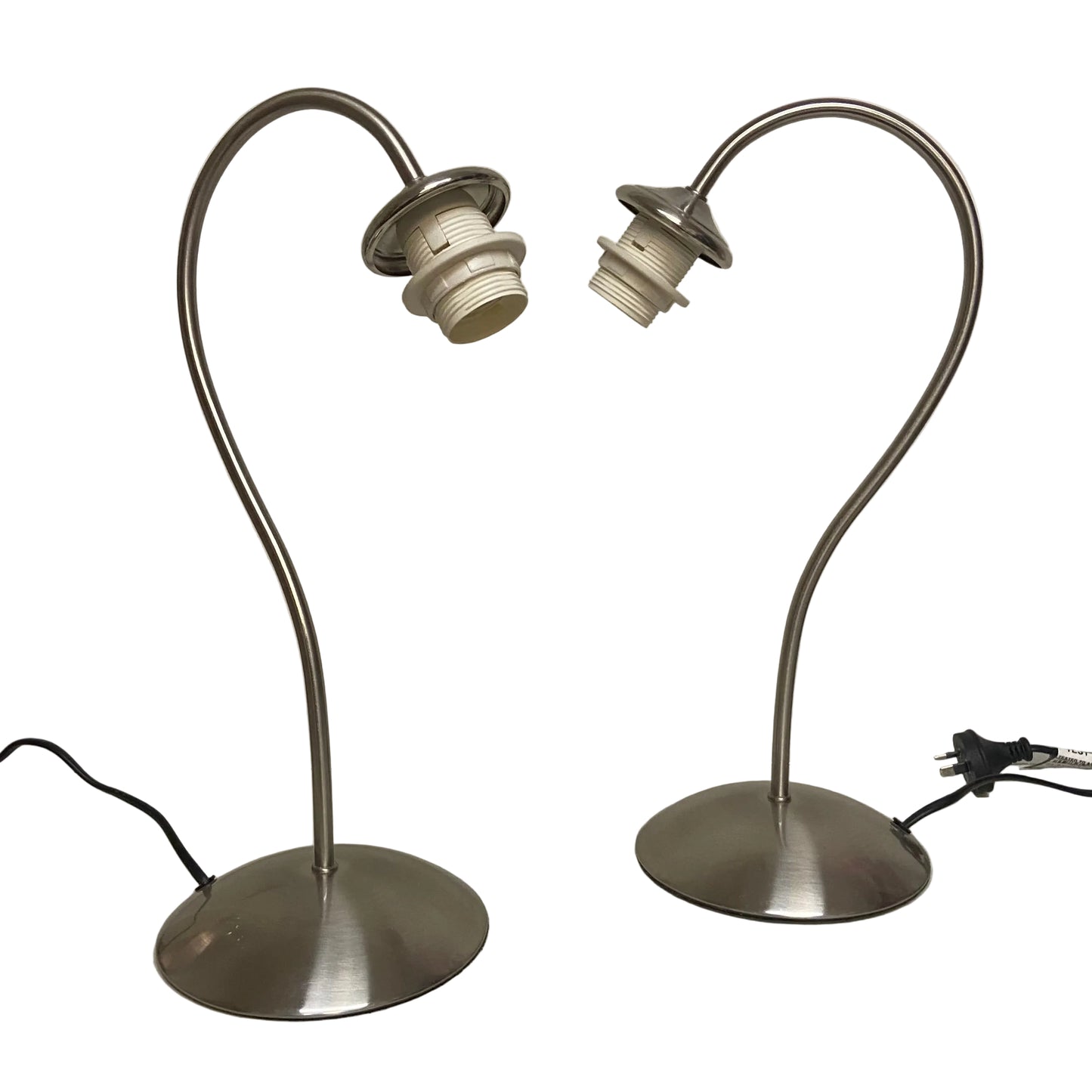 Lamp Base Only - Chrome Goose Neck Table Lamps (pair available)