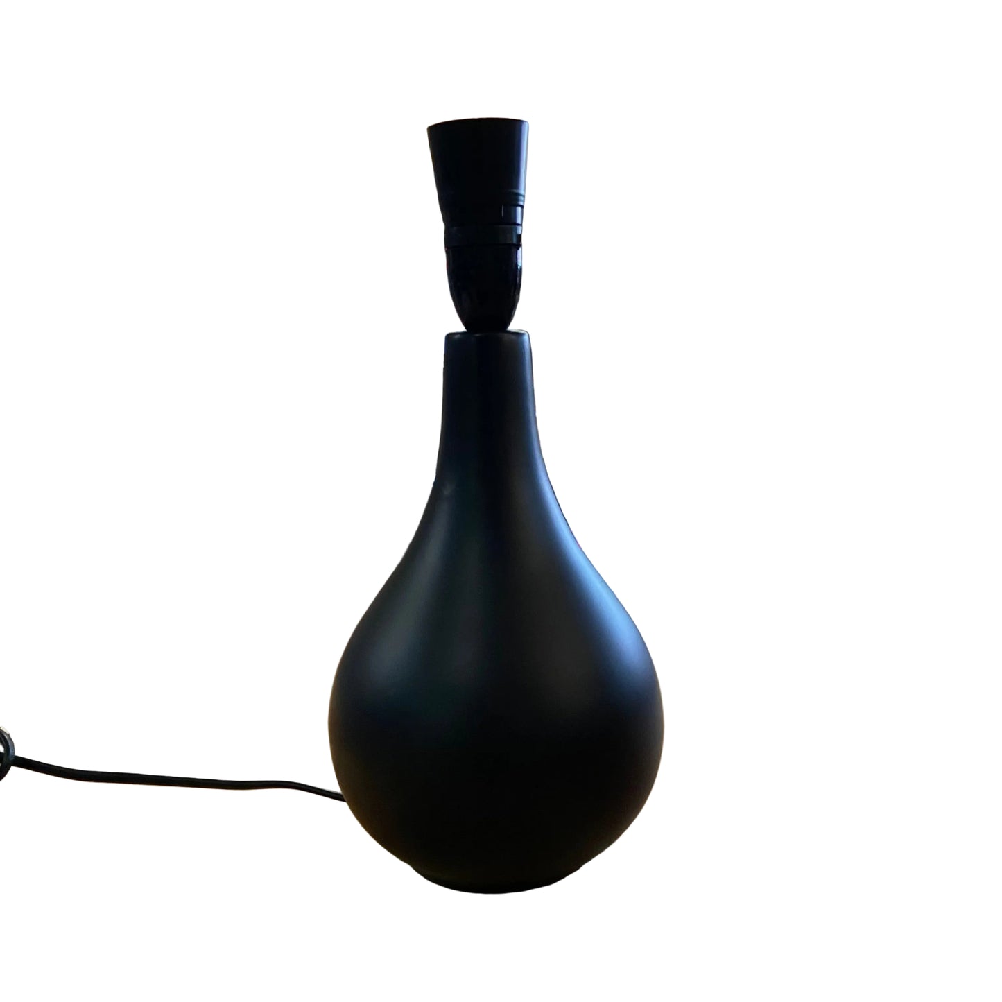 Black Ceramic Raindrop Table Lamp with Jungle Palms Shade (pair available)