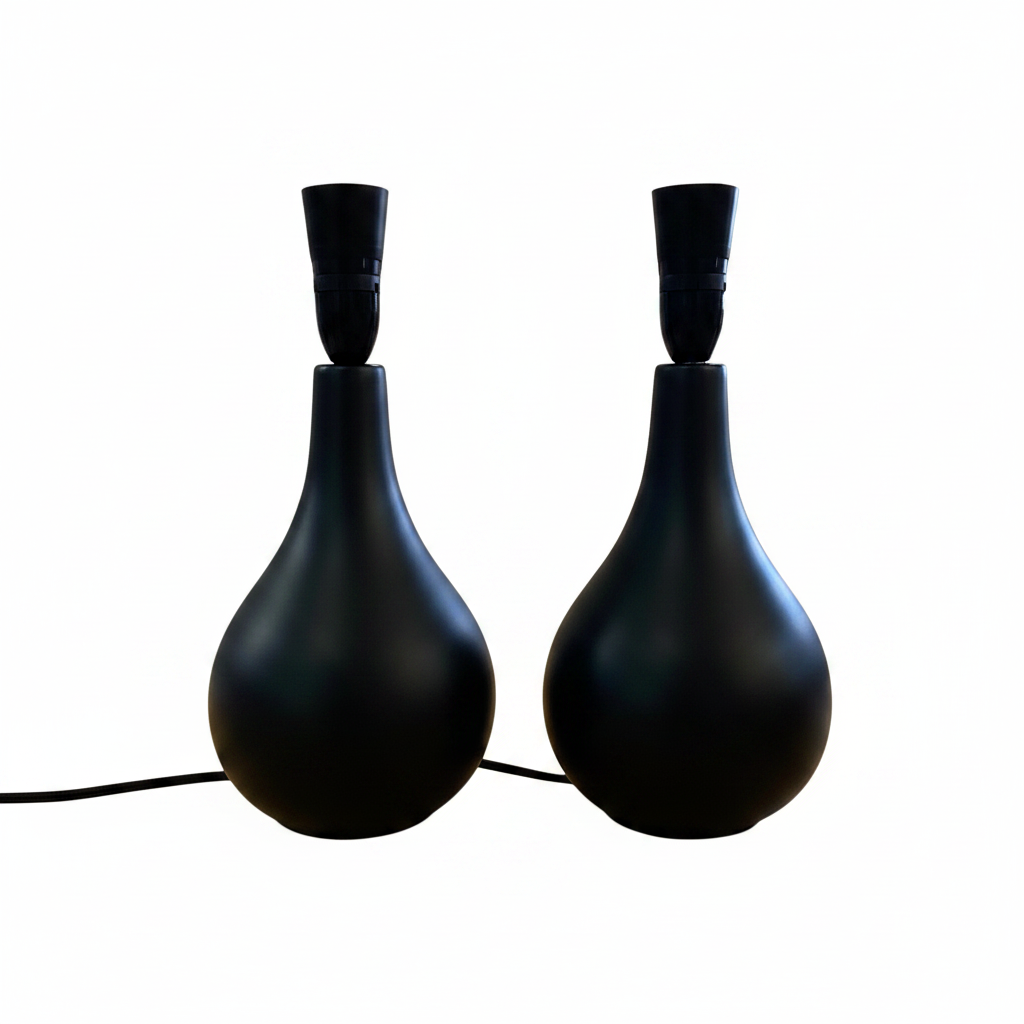 Lamp Base Only - Black Ceramic Raindrop Table Lamp (Pair Avaliable)