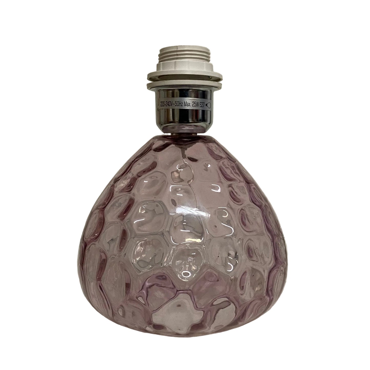 Blush Dimpled Glass Table Lamp with Bright Leaves Shade