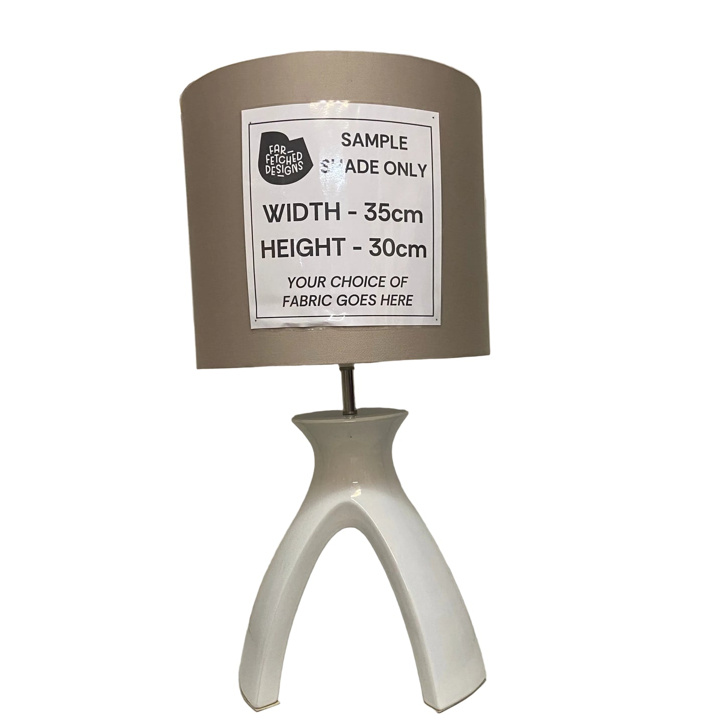 Lamp Base Only - White Ceramic Tri-Legged Table Lamp