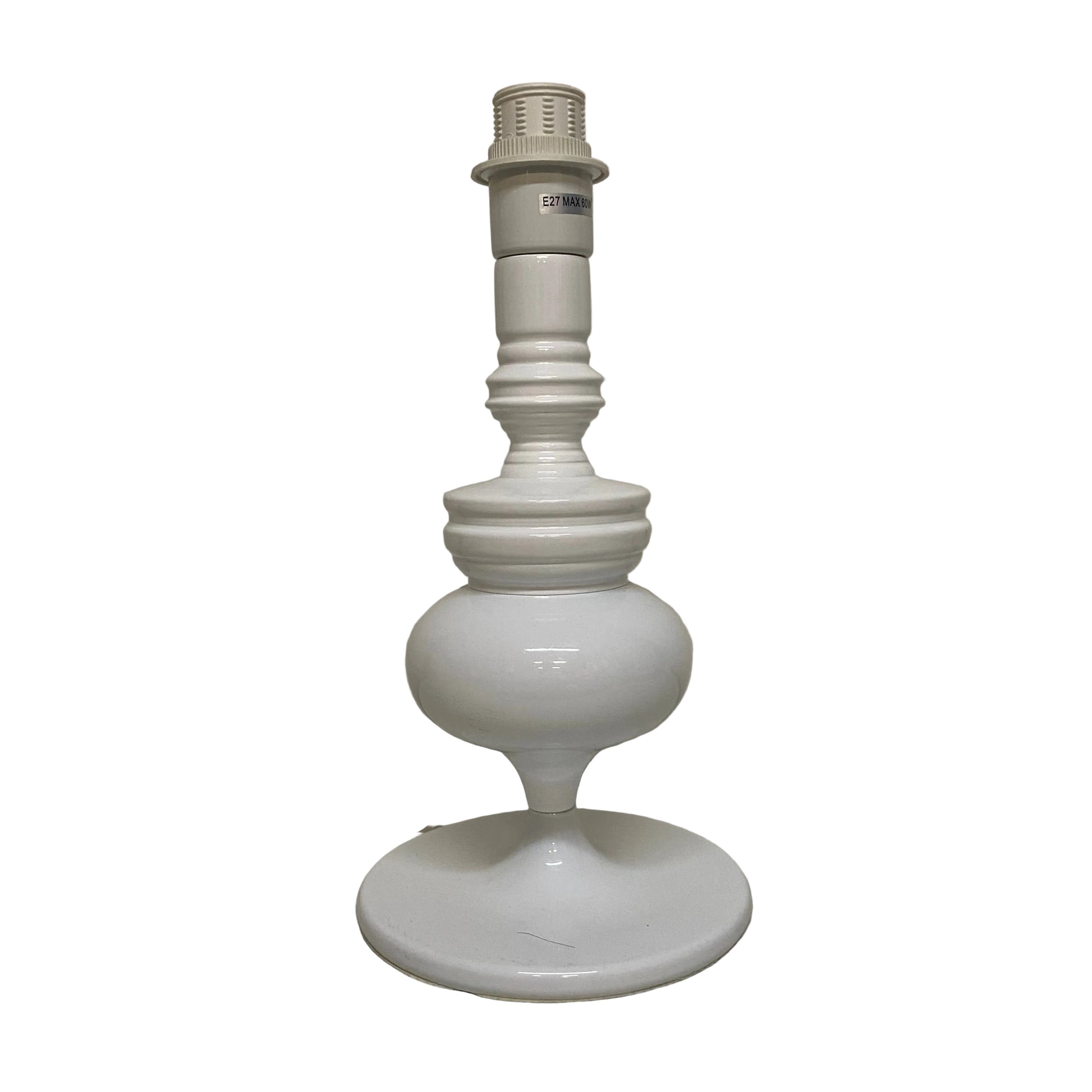 White lamp base on a plain background