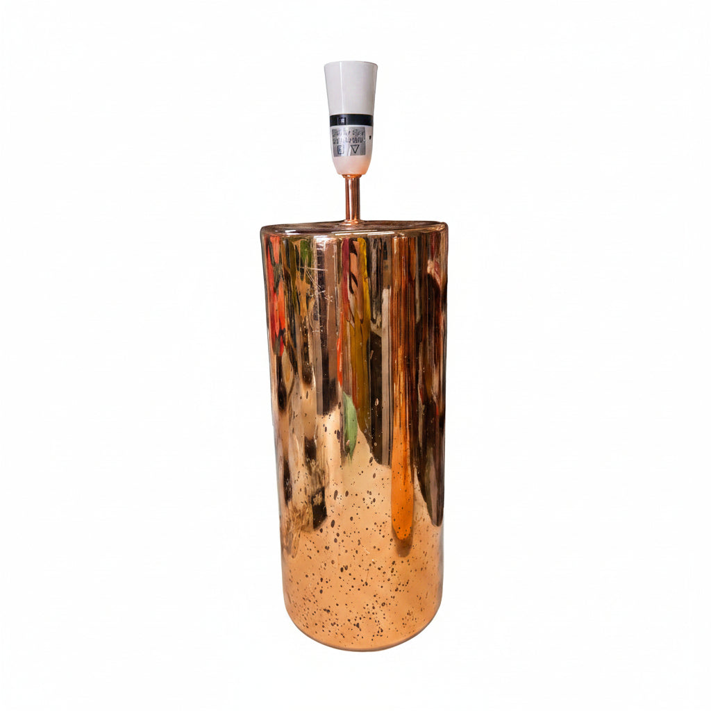 Lamp Base Only - Copper Glass Cylinder Table Lamp (pair available)