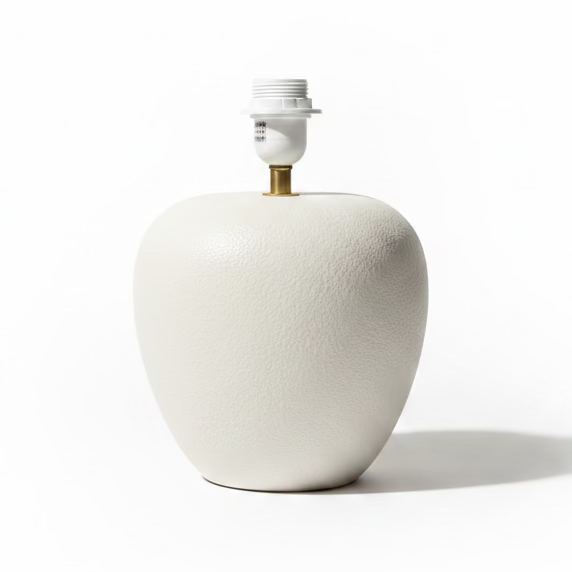 White Textured Ceramic Table Lamp with Wild Protea Shade