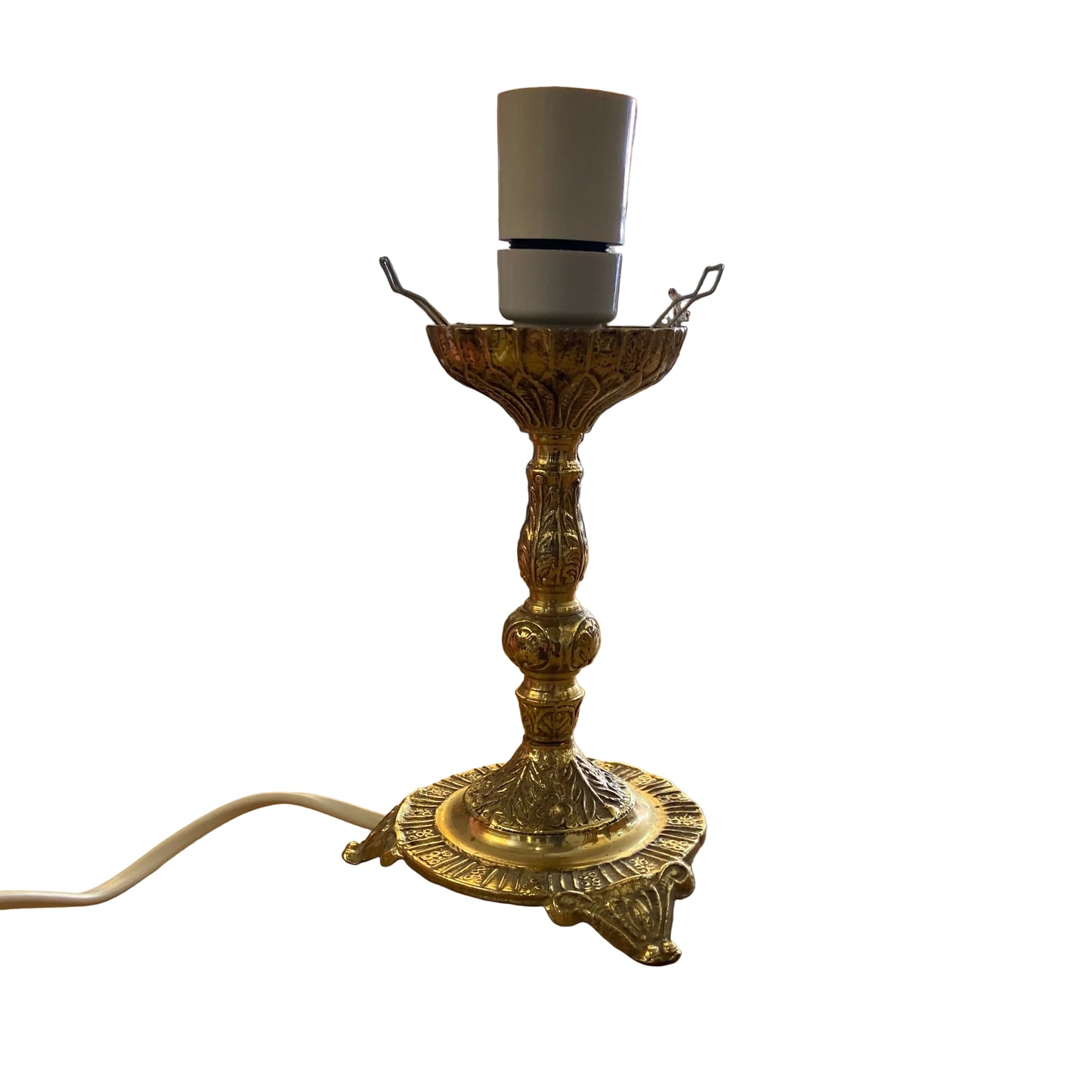 Brass Ornate Table Lamp with Spring Confetti Shade