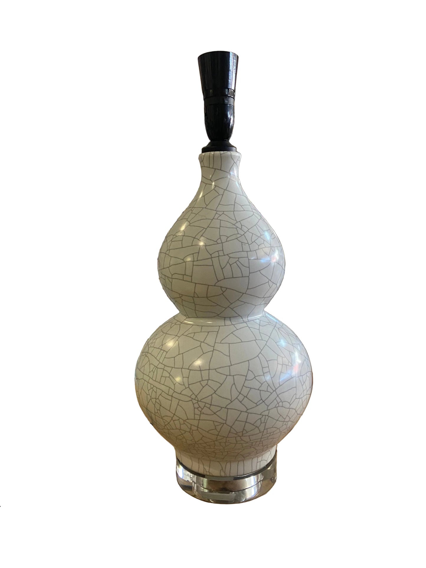 Lamp Base Only - Crackled Ceramic Bulbed Table Lamp