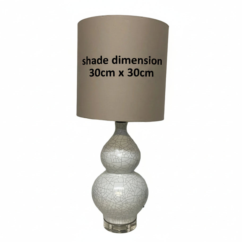 Lamp Base Only - Crackled Ceramic Bulbed Table Lamp