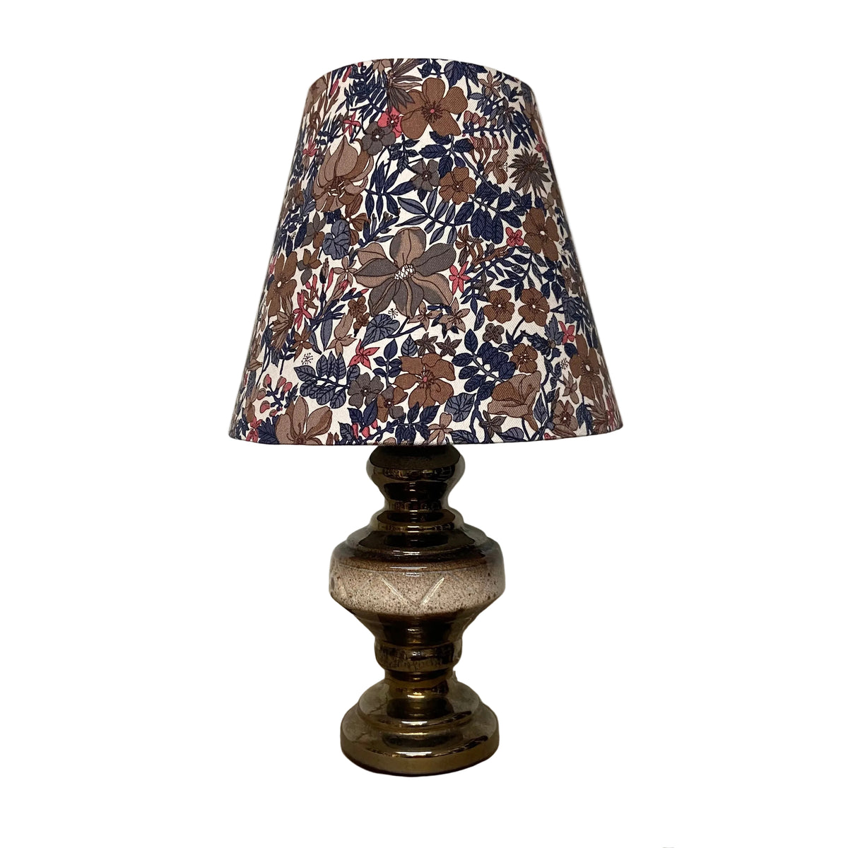MCM Copper & Cream Ceramic Table Lamp with Liberty Floral Shade
