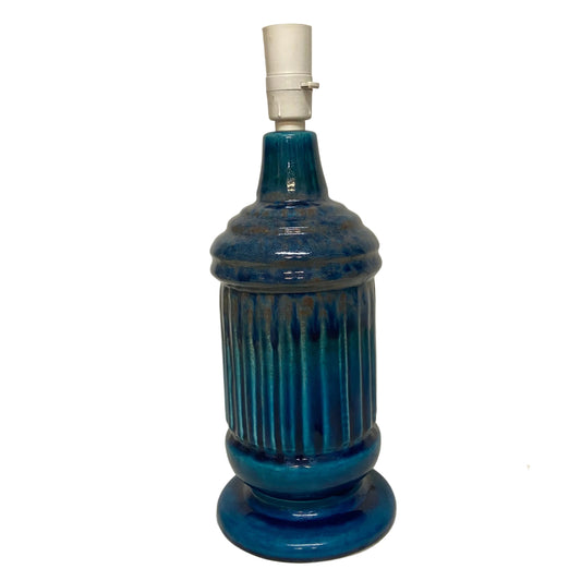 Lamp Base Only - Vintage Teal Column Ceramic Table Lamp