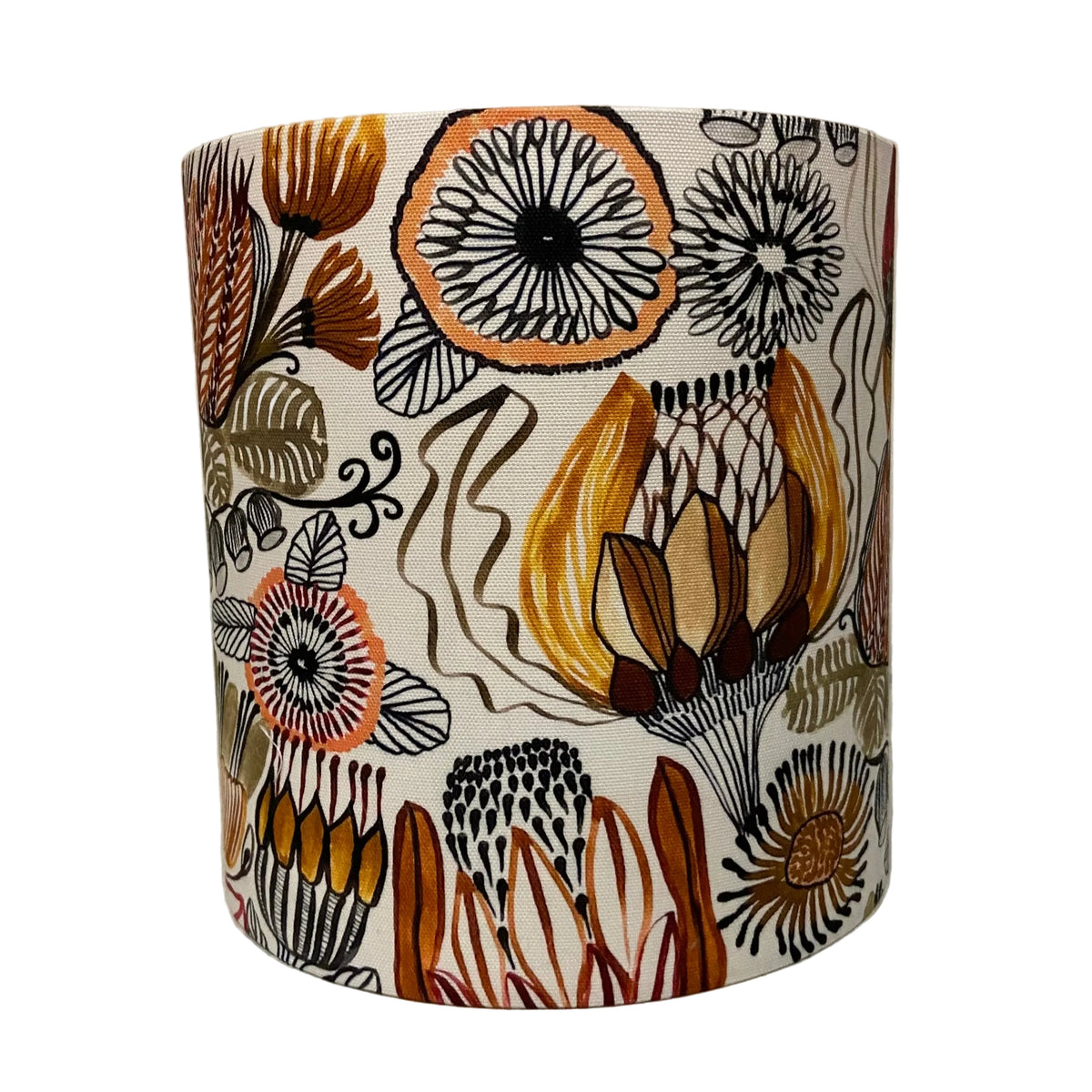 Black Raindrop Touch Lamp with Neutral Natives Shade