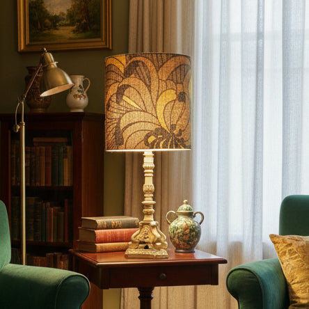Hessian Vintage Ornate Table Lamp