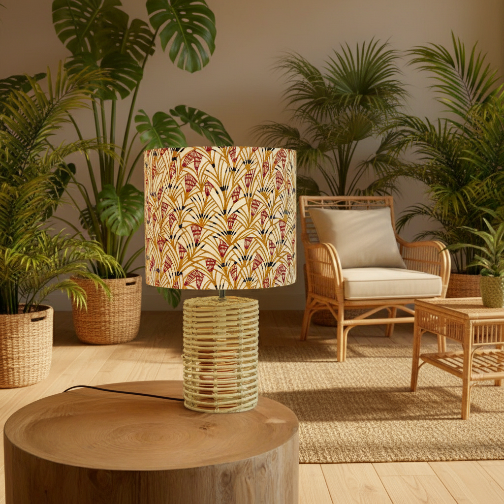 Custom Lamp Shade only - Mustard Red Reeds