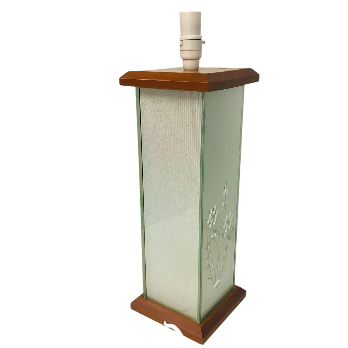 Frosted Floral Glass Oversized Table Lamp