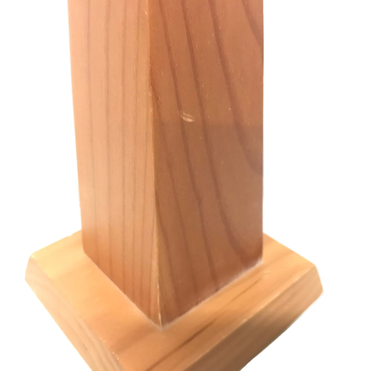 Lamp Base Only - Light Timber Squared Column Table Lamp