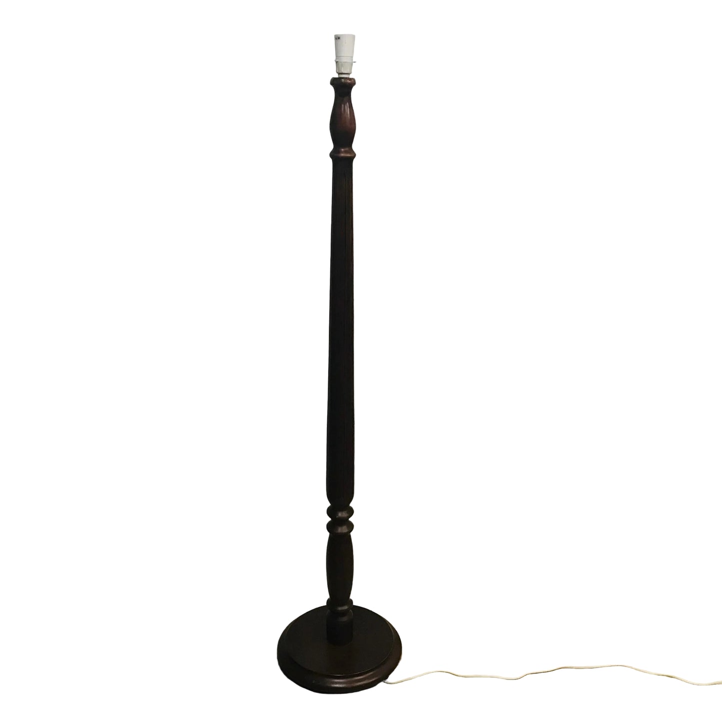dark timber floor lamp