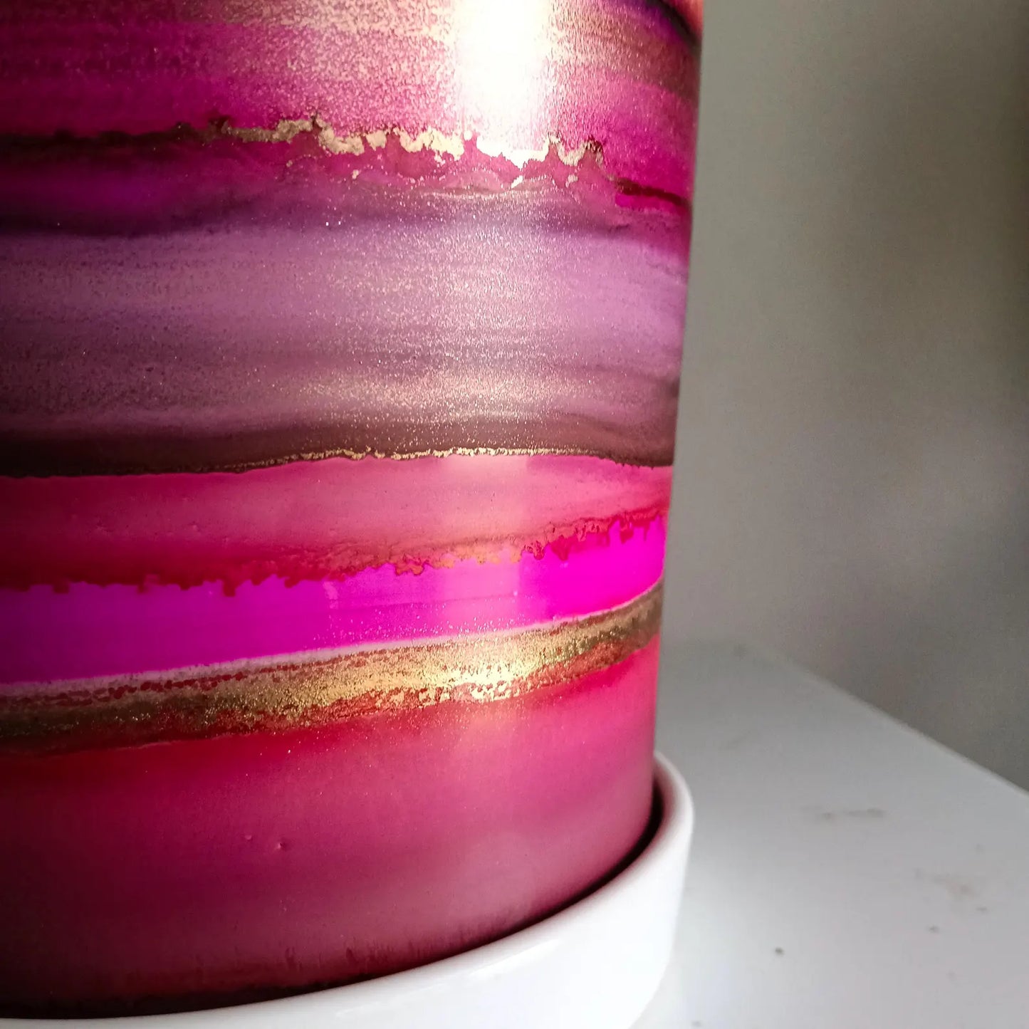 Alcohol Ink planter pot with tray - POT #1