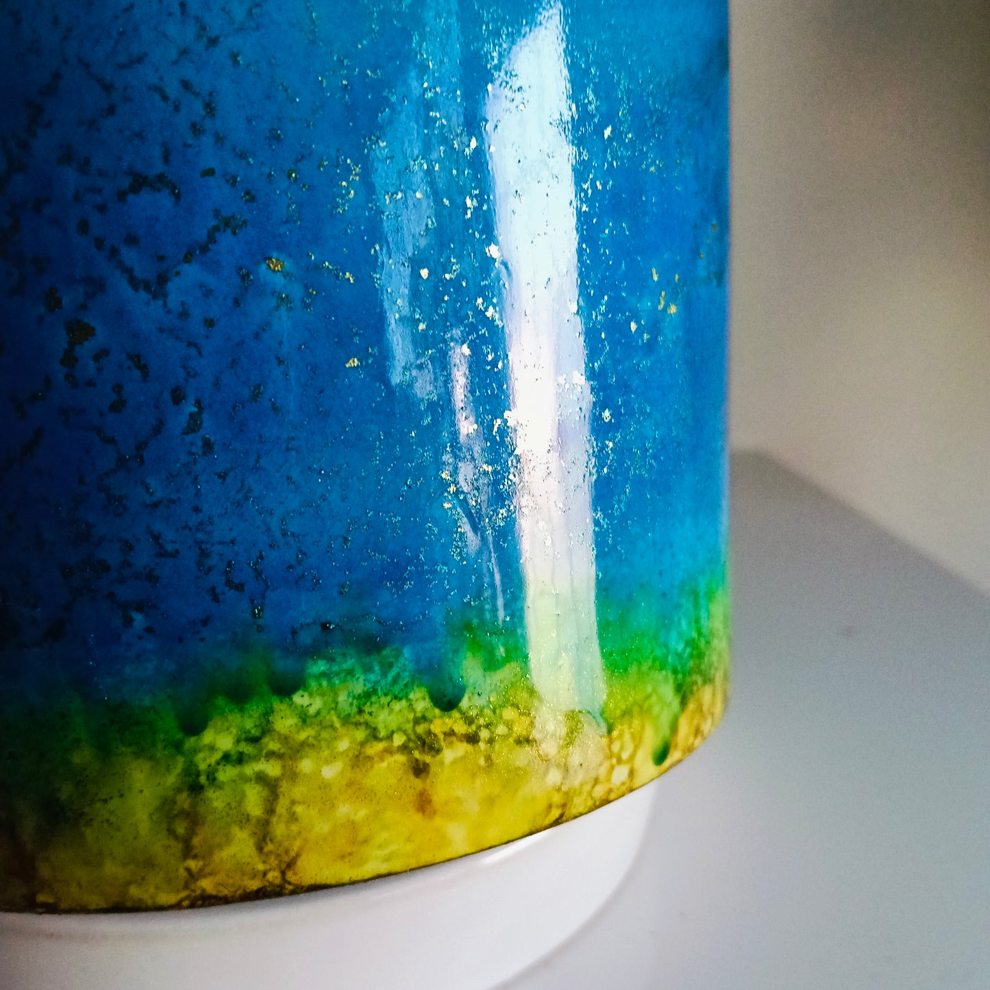 Alcohol Ink planter pot with tray - POT #35