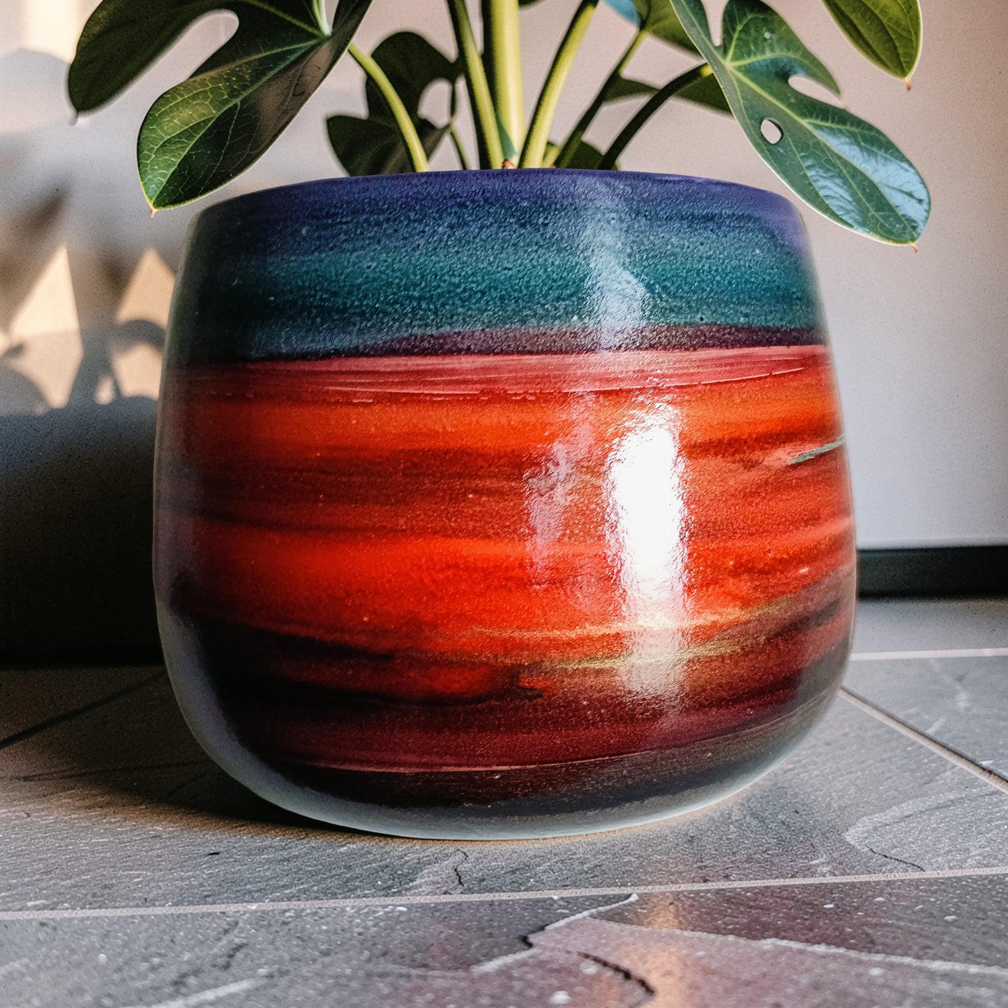 Alcohol Ink planter pot - POT #40