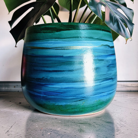 Alcohol Ink planter pot - POT #55