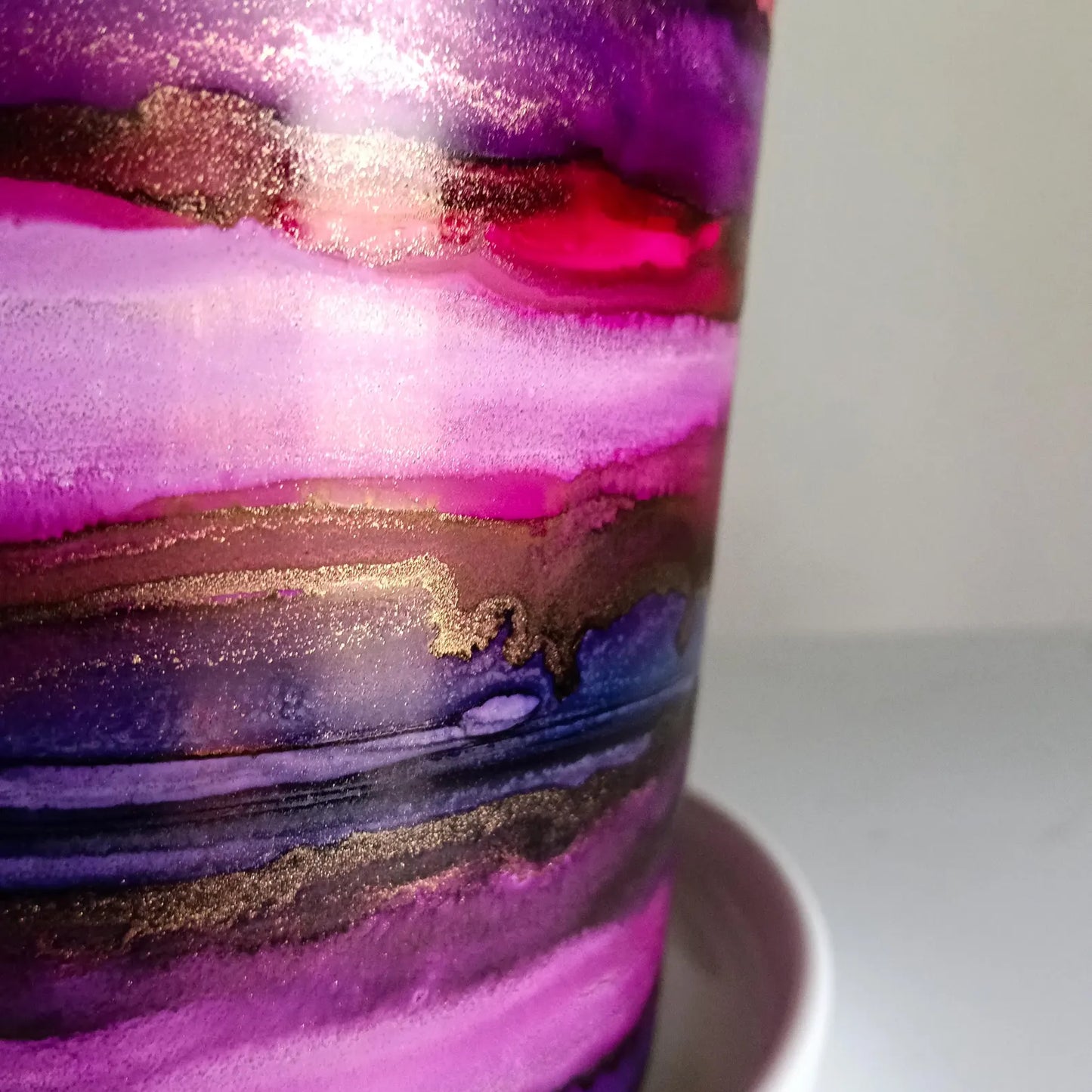 Alcohol Ink planter pot with tray - POT #7