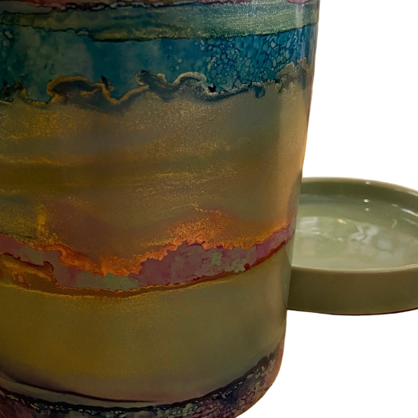 Alcohol Ink planter pot with tray - POT #12