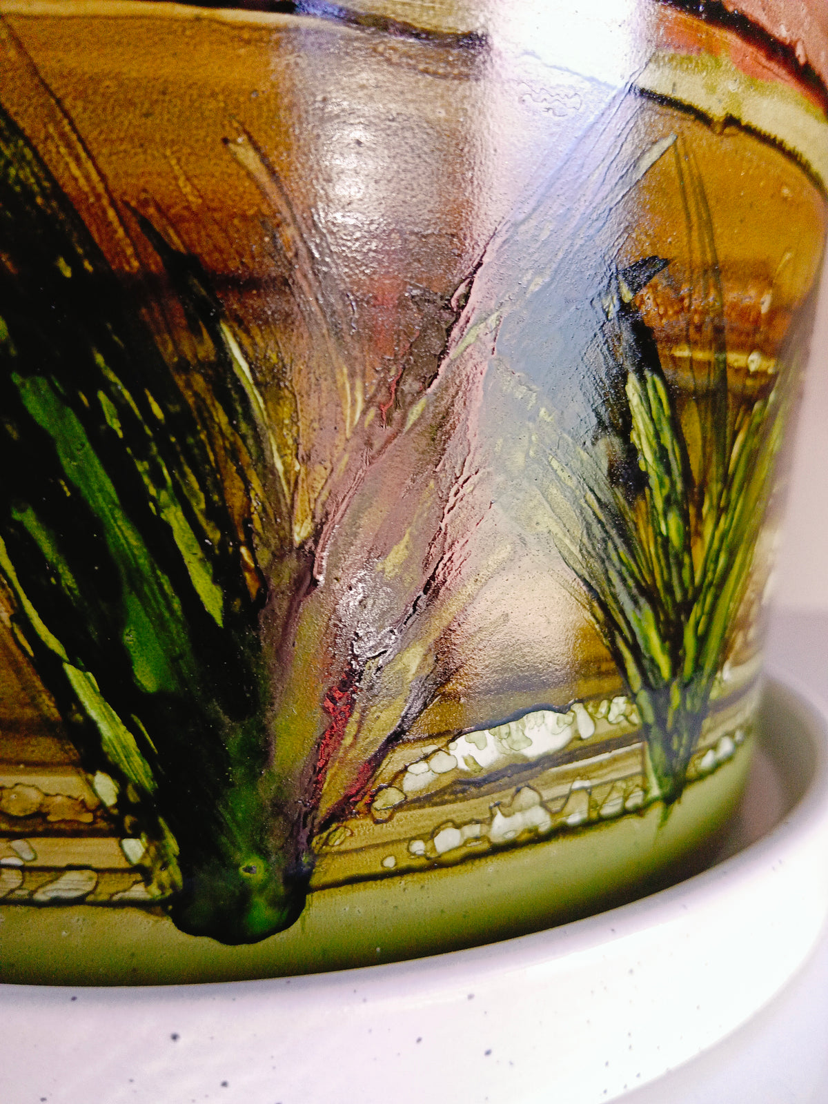 Alcohol Ink planter pot with tray - POT #65