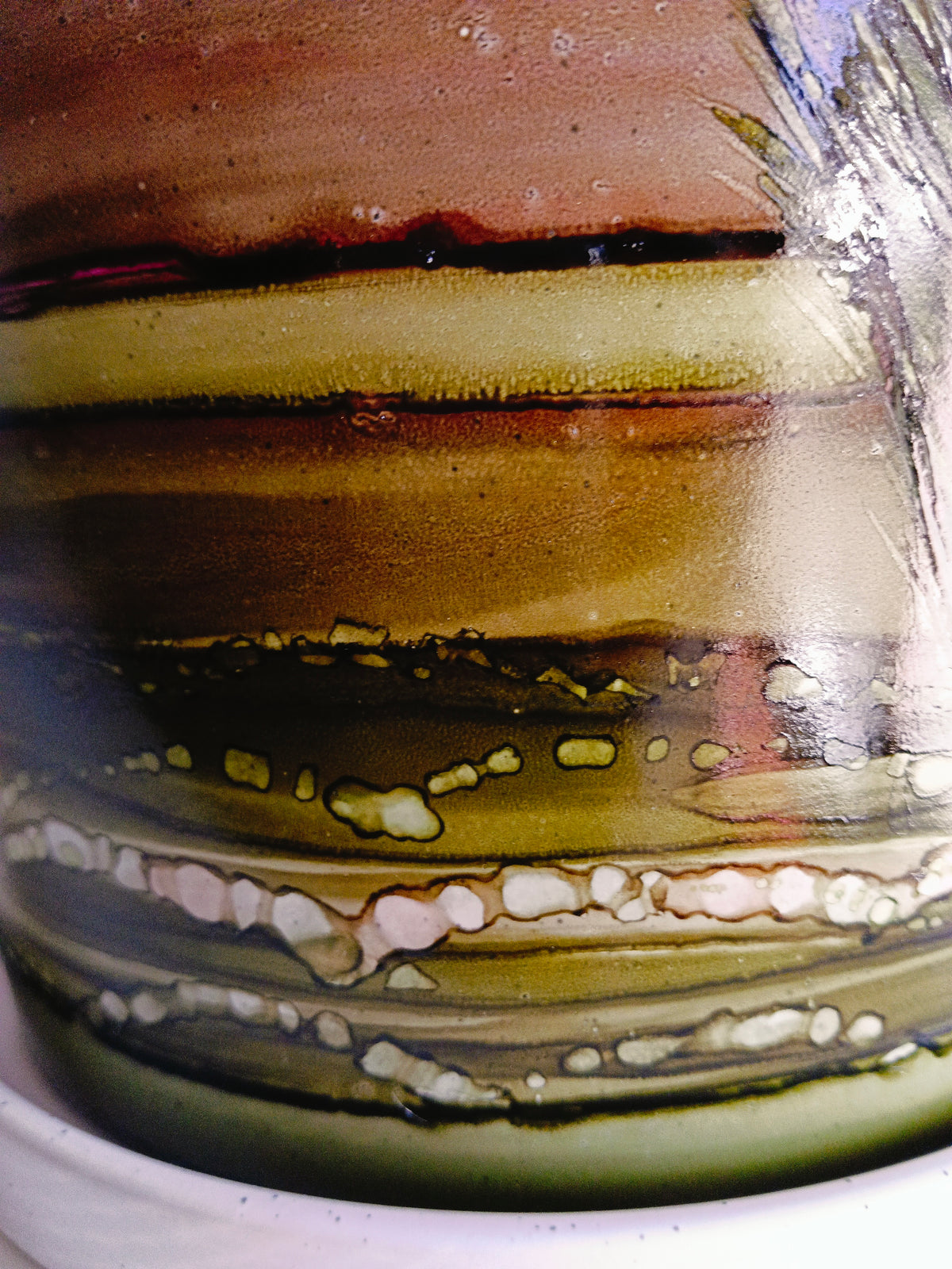 Alcohol Ink planter pot with tray - POT #65