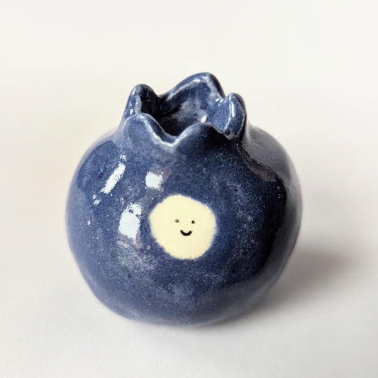 Ceramic Mini Vase Incense Holder - Blueberry