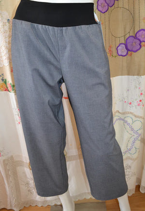 Women's Handmade Band Pants - Steel Grey