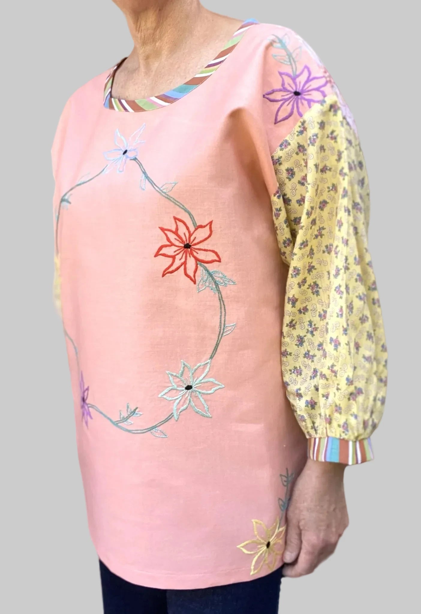 Women's Handmade Upcycled Tunic - Peachy