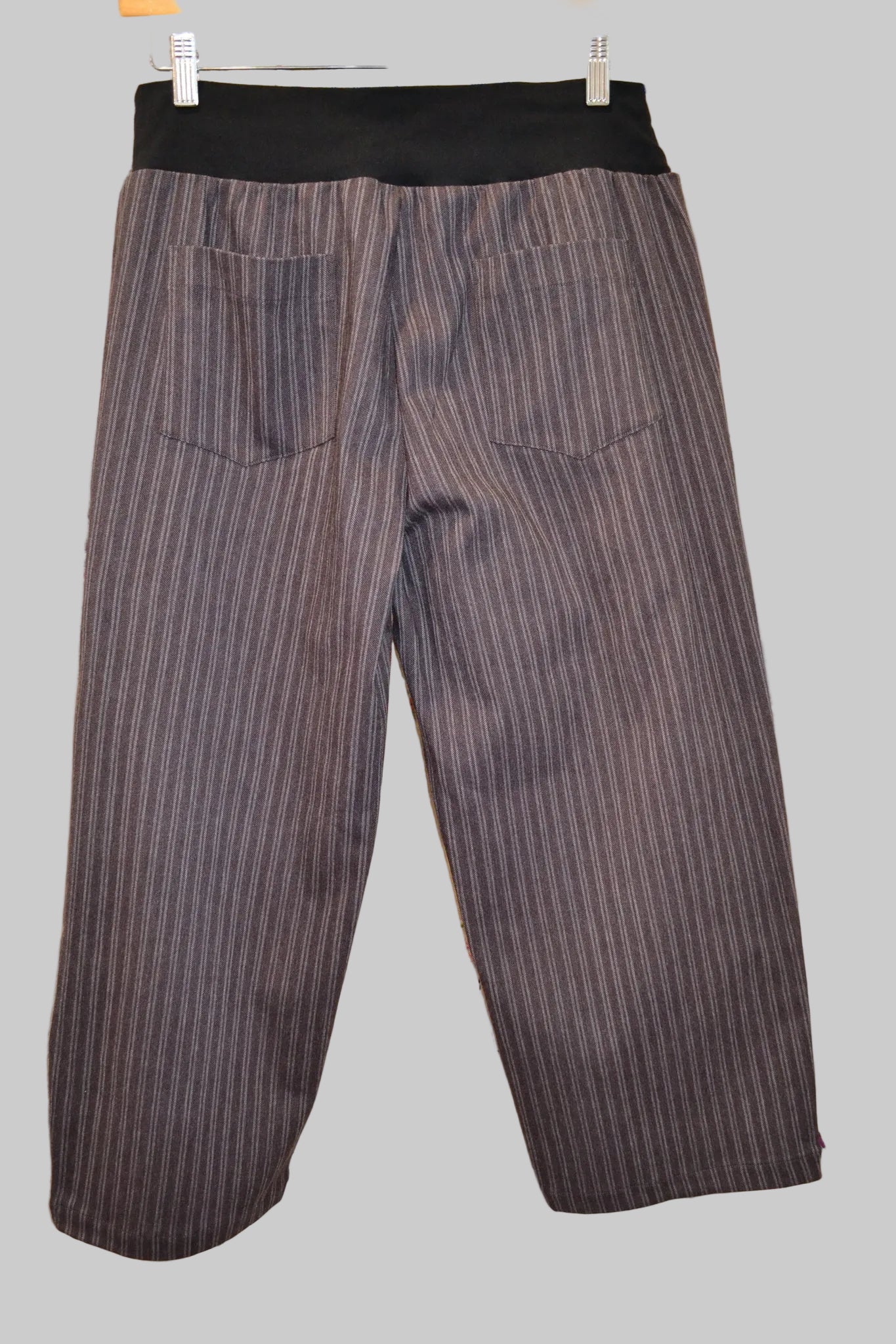 Women's Handmade Stretch Band Pants - Plum Herringbone