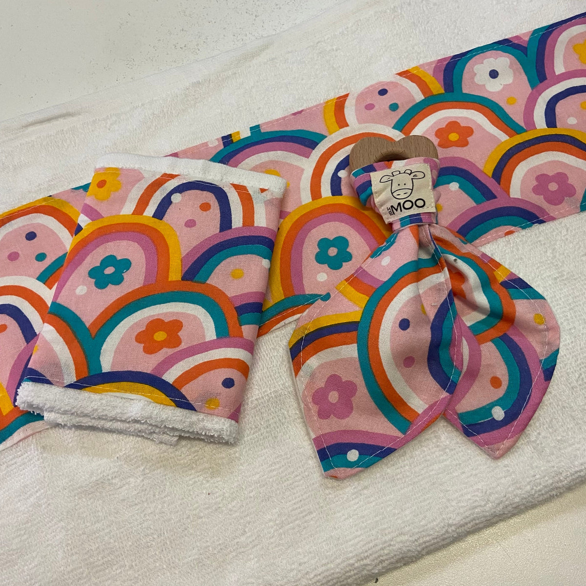 Gift Box - Towel, Wash Cloth & Bamboo Teether