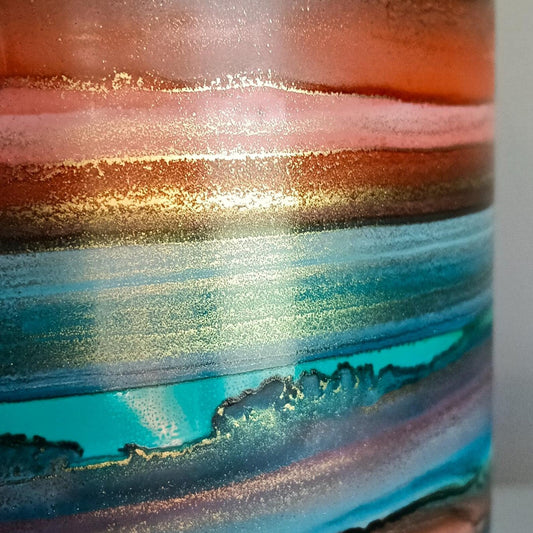 Alcohol Ink planter pot with tray - POT #2