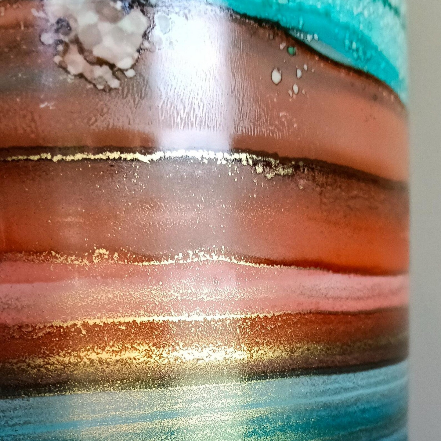 Alcohol Ink planter pot with tray - POT #2