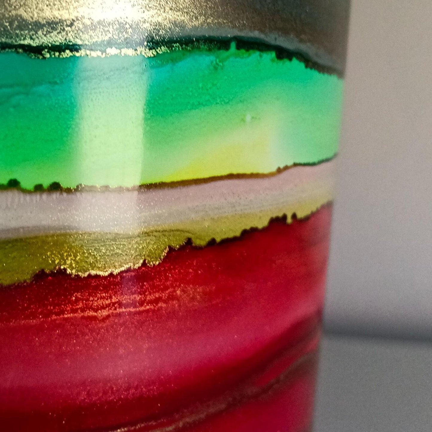 Alcohol Ink planter pot with tray - POT #3