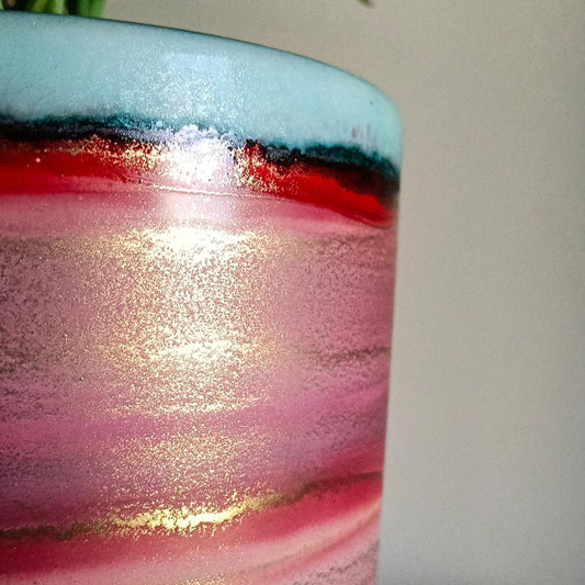 Alcohol Ink planter pot with tray - POT #5