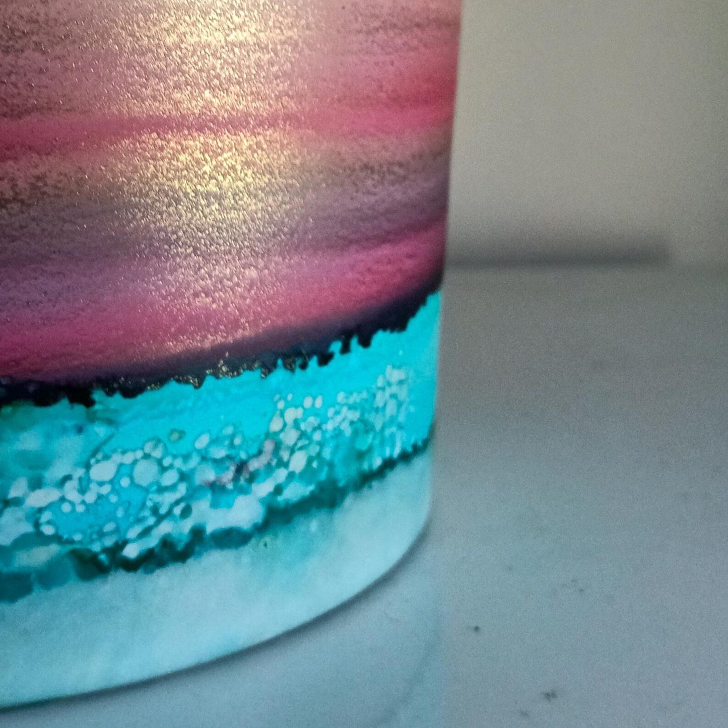 Alcohol Ink planter pot with tray - POT #5