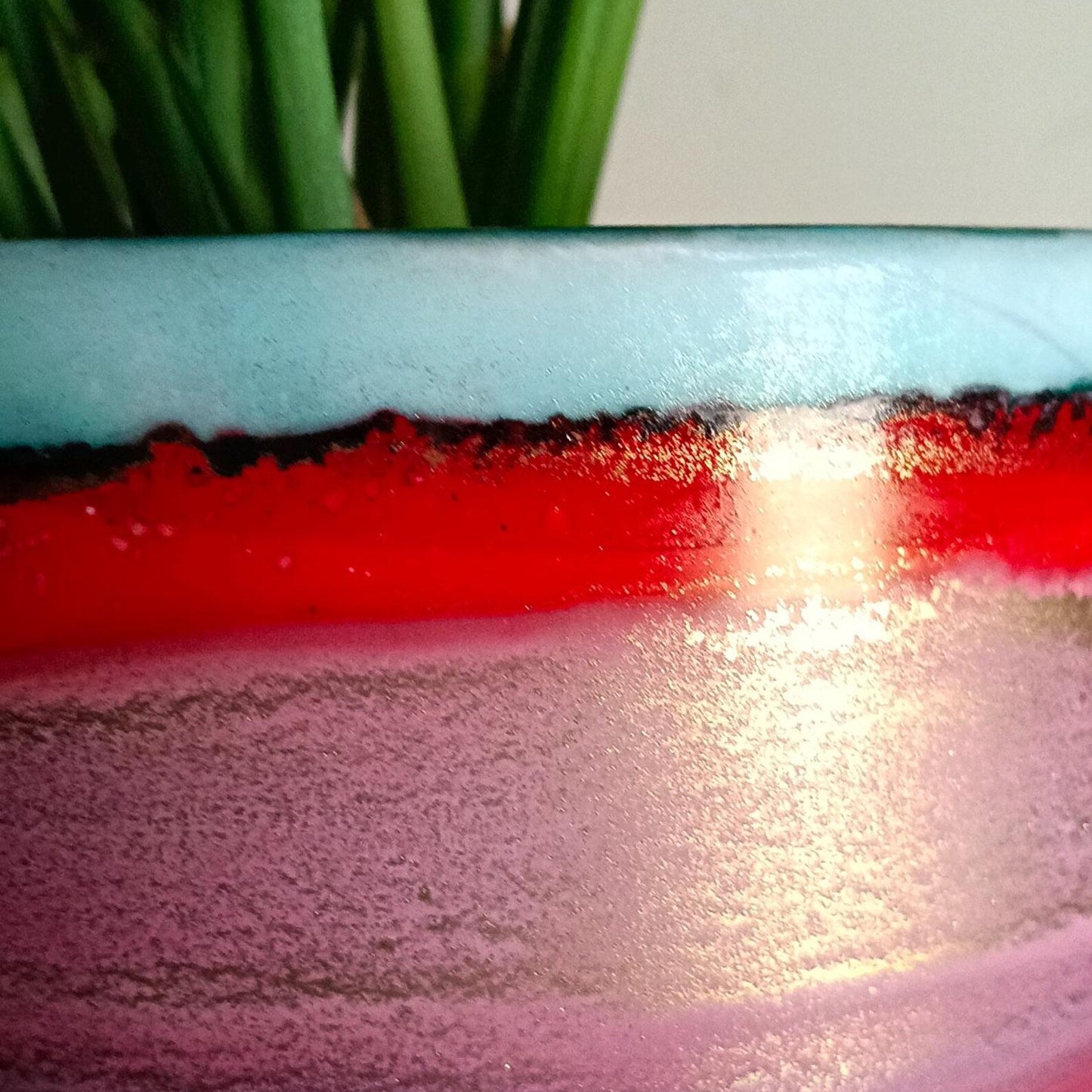 Alcohol Ink planter pot with tray - POT #5