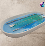 Alcohol Ink Detail Porcelain Oval Tray