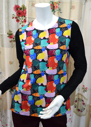 Women's Handmade Long Sleeve T-shirt - Rocks and Rain ** ON SALE **