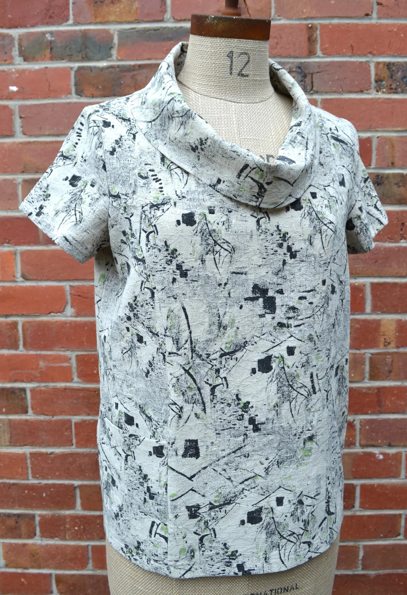 Women's Handmade Roll Neck Top - Rooftops